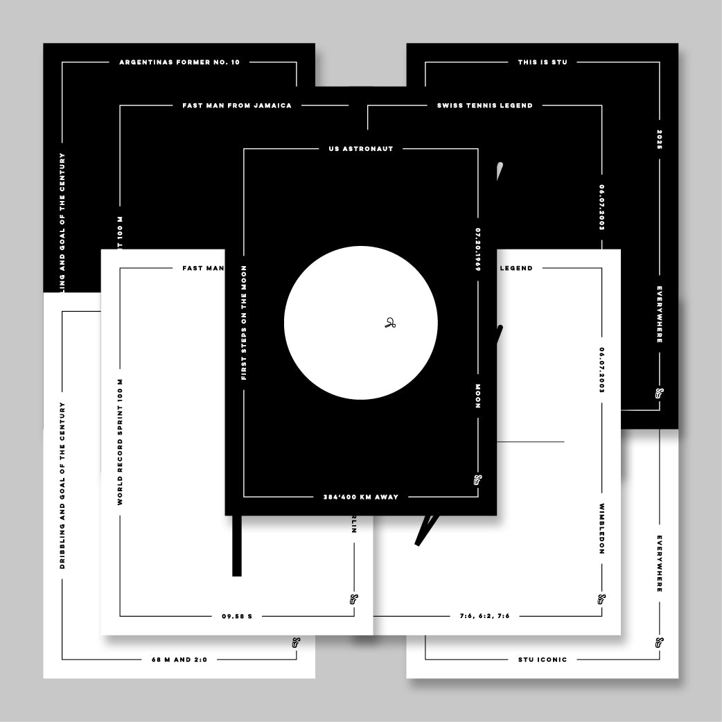 Postcards set black and white